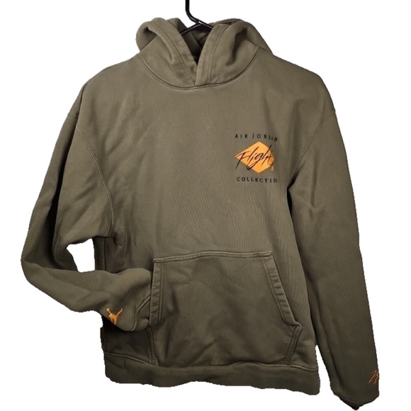 VTG Air Jordan Nike Men's Essentials Take Flight Collection Hoodie Medium Olive - Picture 1 of 10